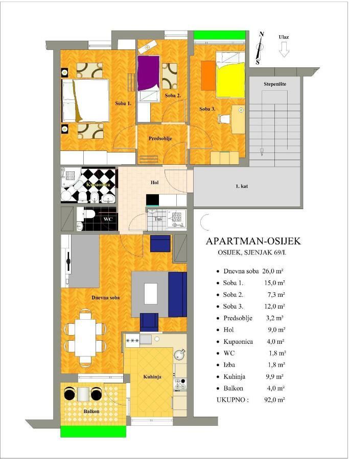 Apartman Osijek Eksteriør billede